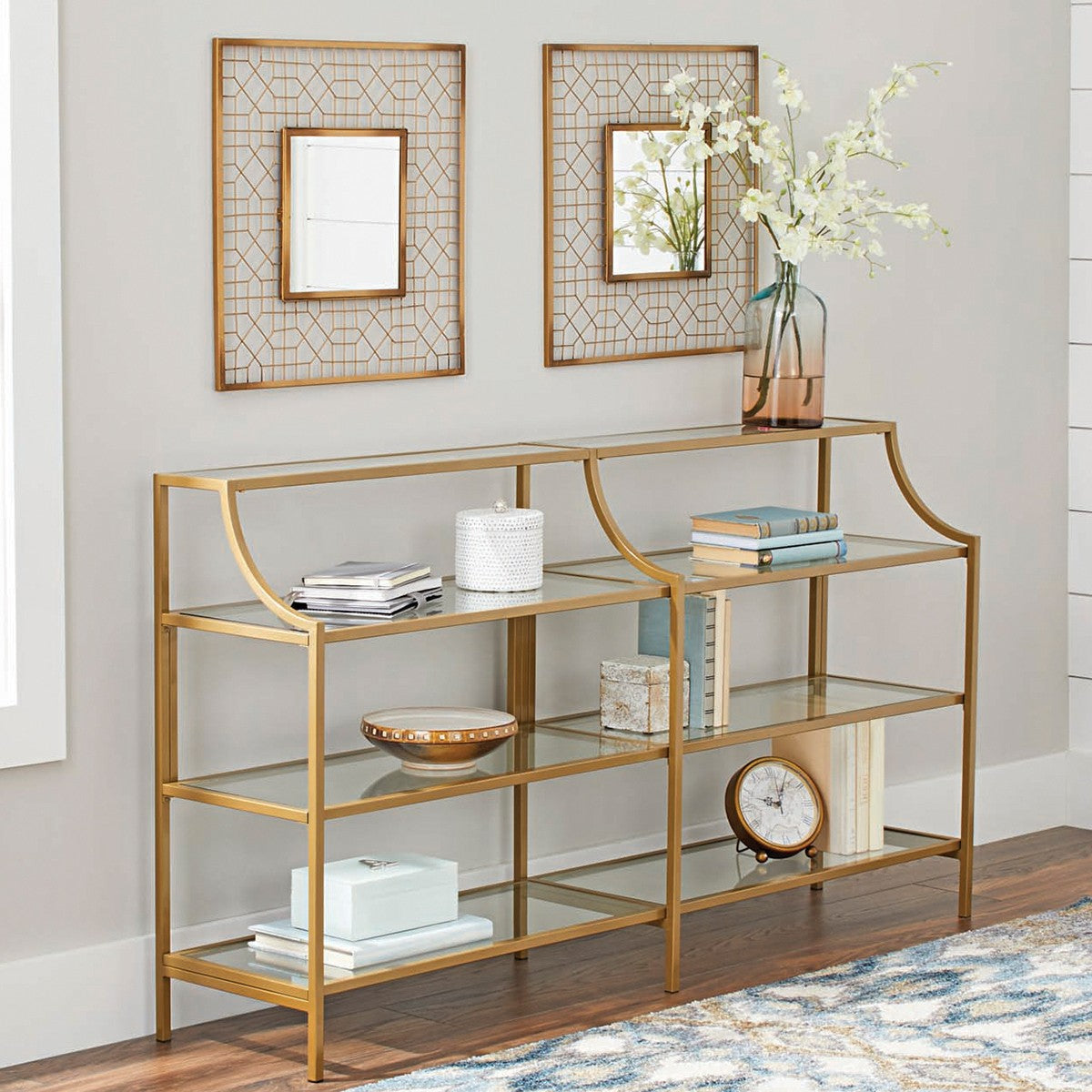 Everyday Blue Metal Drawer Console