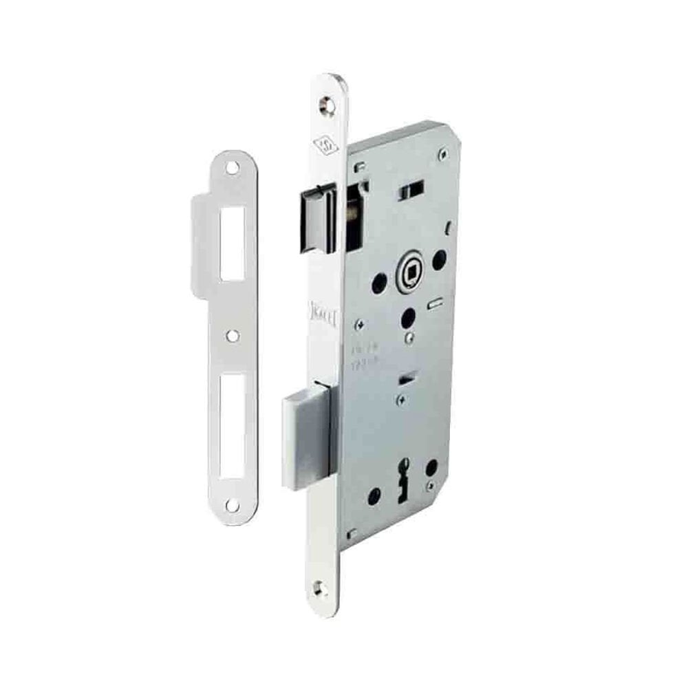 141 R 45 Extra Mortise Door Lock Oval Chrome