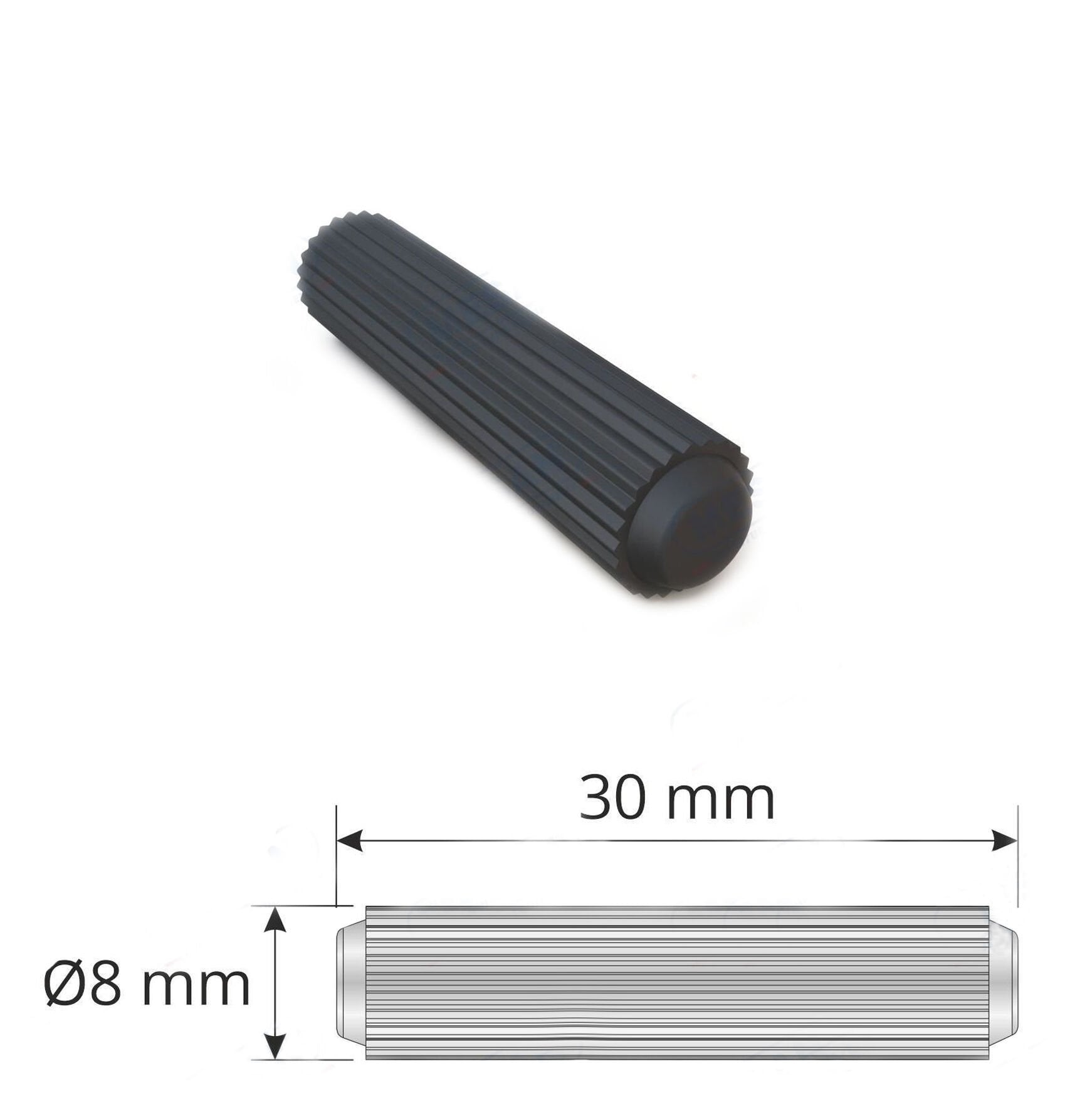 8 mm Plastic Dowel Pin Black