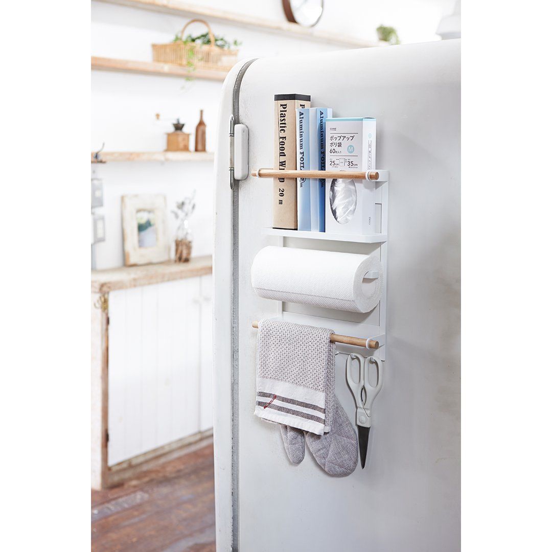 Tuscan Magnetic White Paper Towel Holder and Shelf
