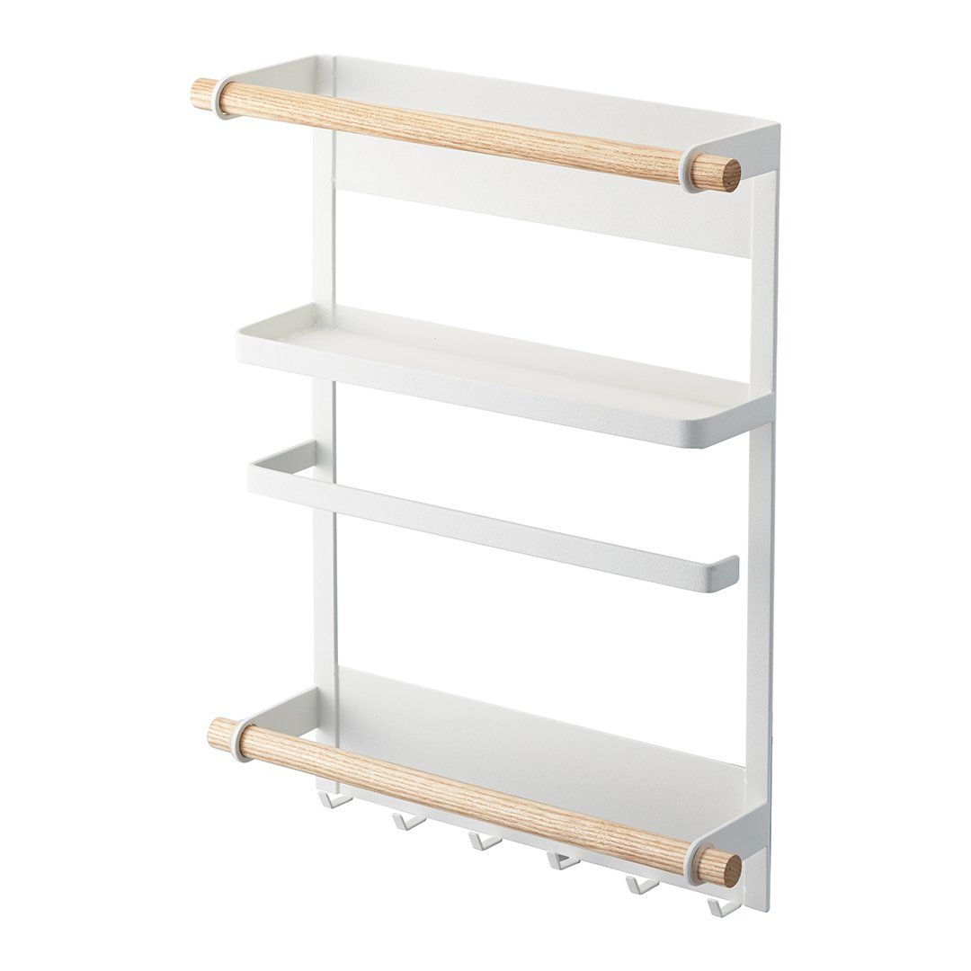 Tuscan Magnetic White Paper Towel Holder and Shelf