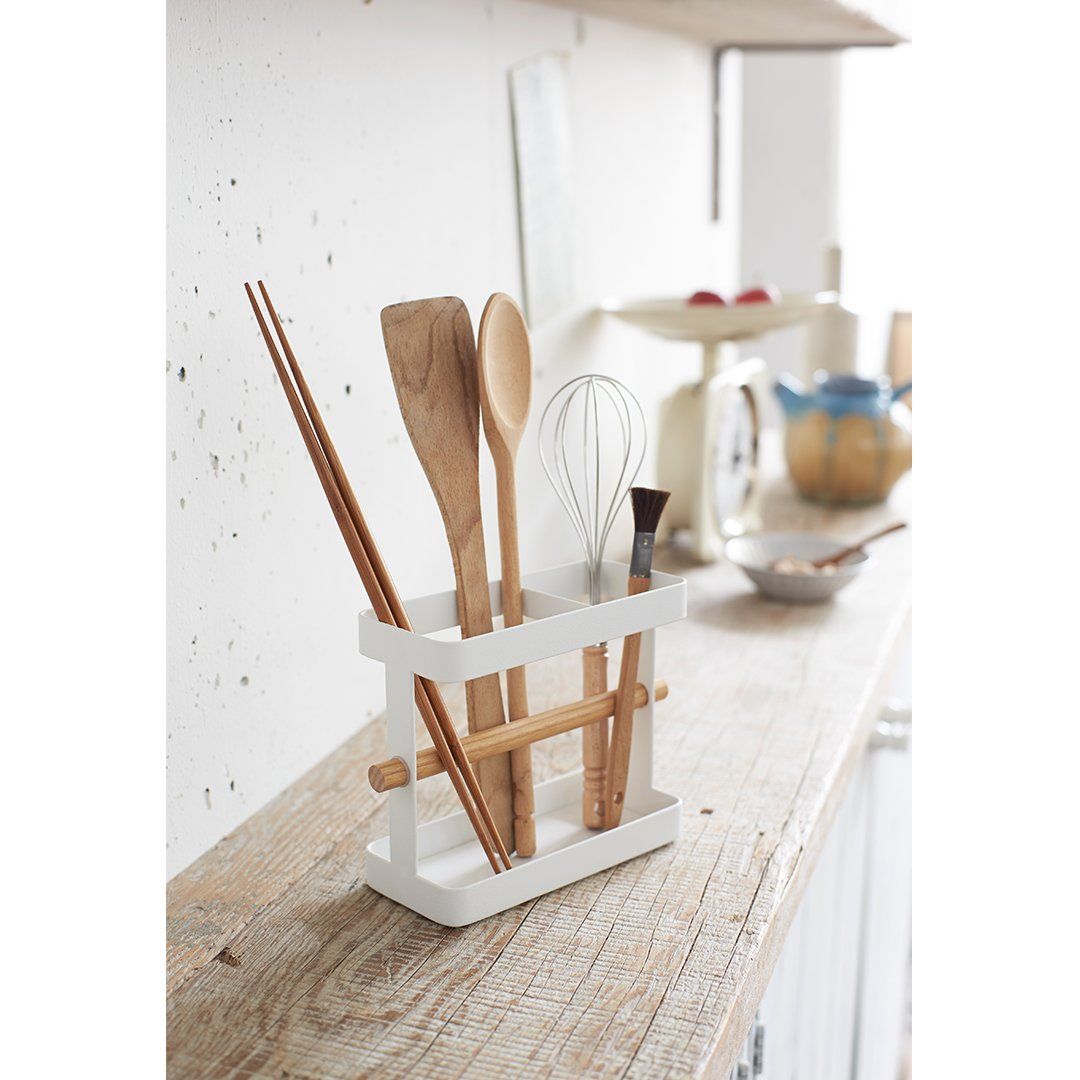 Tuscan White Ladle and Spoon Stand