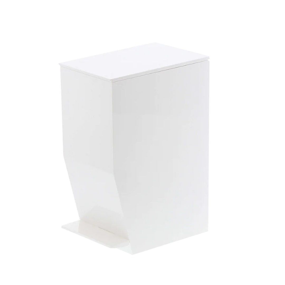 Sanitary Step-On Trash Can White