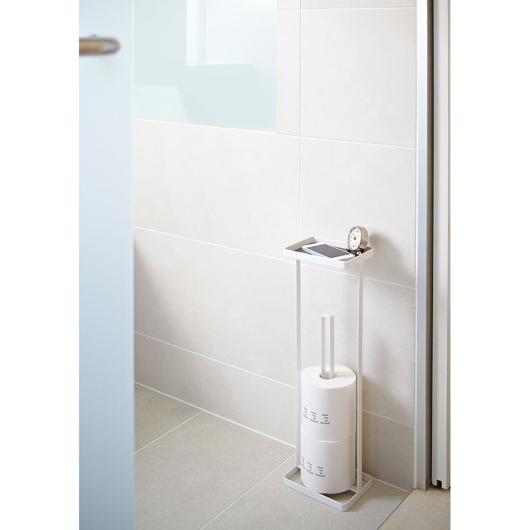 Tower Movable White Toilet Paper Holder