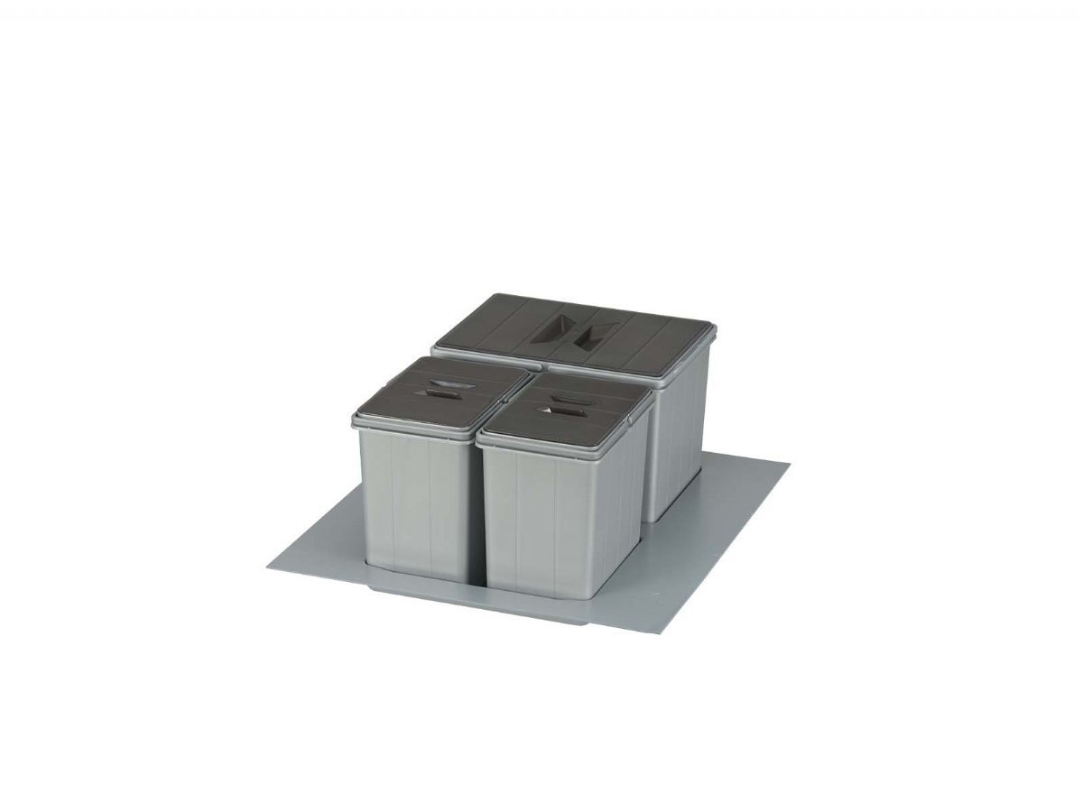 BigDrawer 1x Large and 2x Small Trash Can and Carrier Unit Inside Drawer