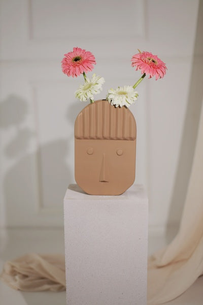 Carton Face Vase