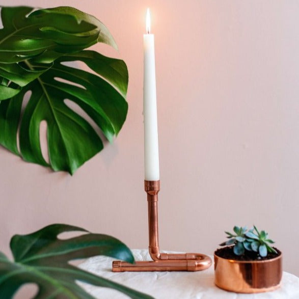 Kambia Copper Single Candle Holder