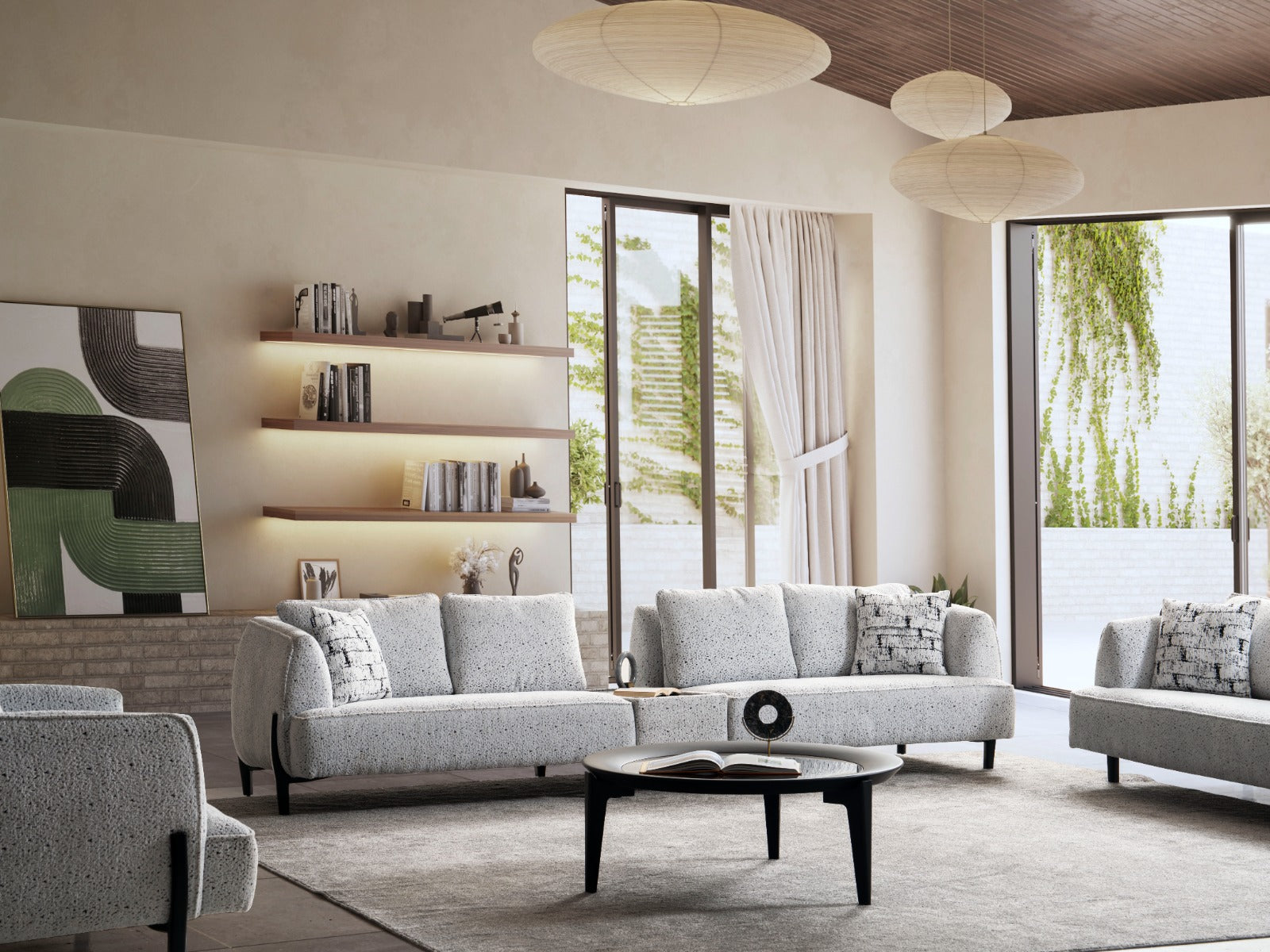 Prada 4-Seat Sofa with Coffee Table