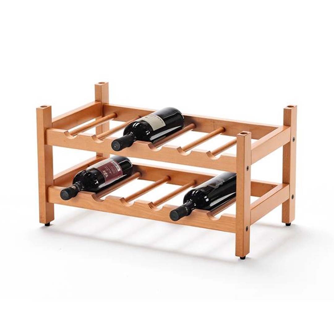 Cherry Wood Wooden Wine Rack For 12 Bottles