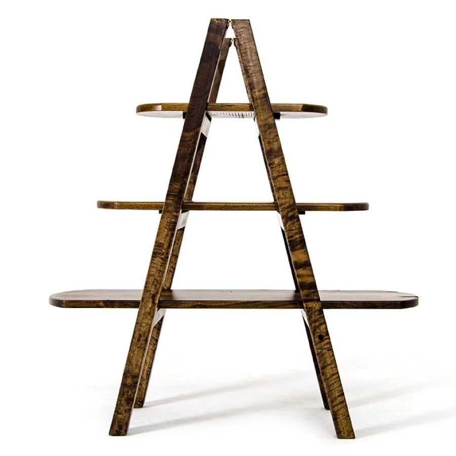 Bluff Walnut Wood Triple Ladder Bookcase