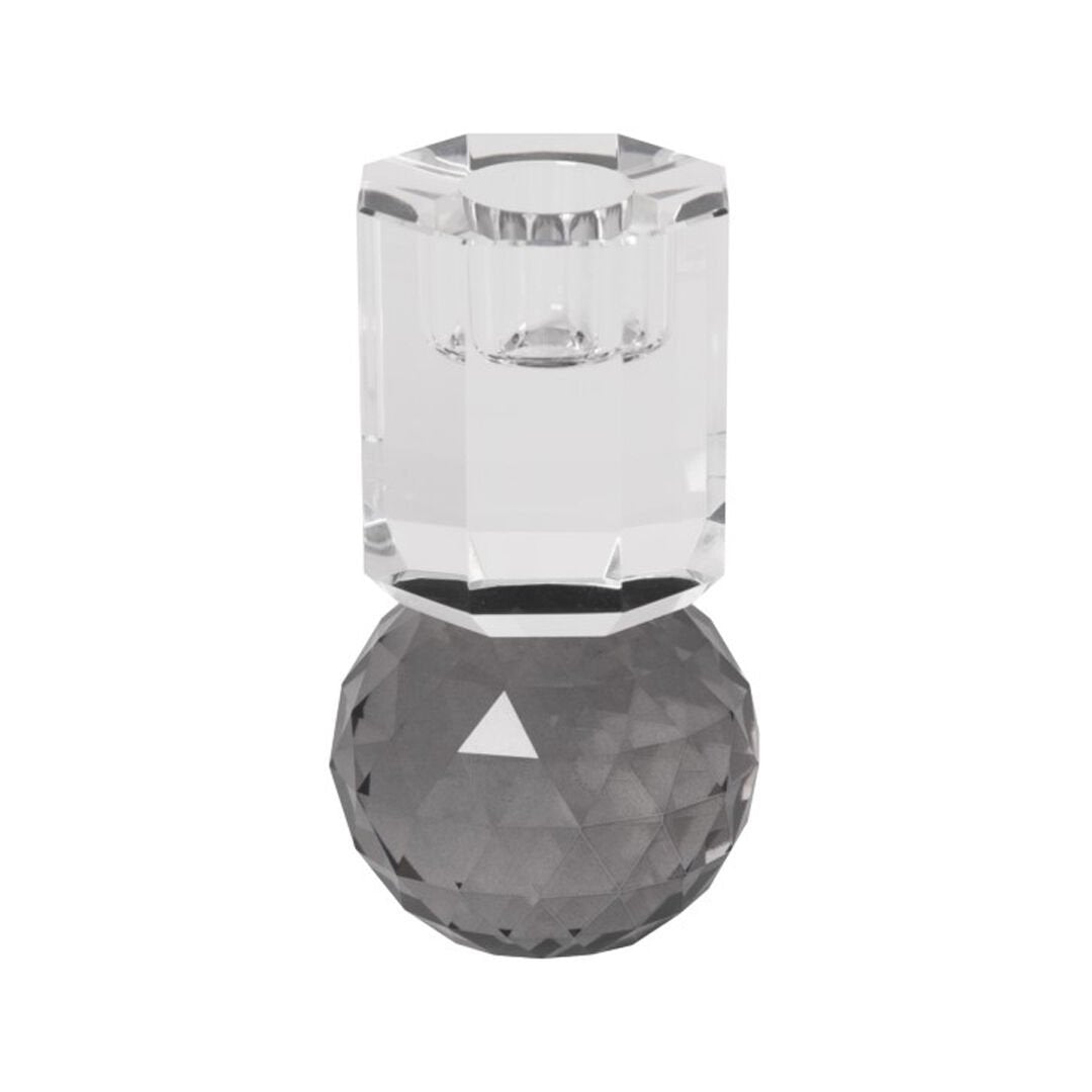 Crystal Candle Holder, Grey/Light, 10.5X6X6 cm