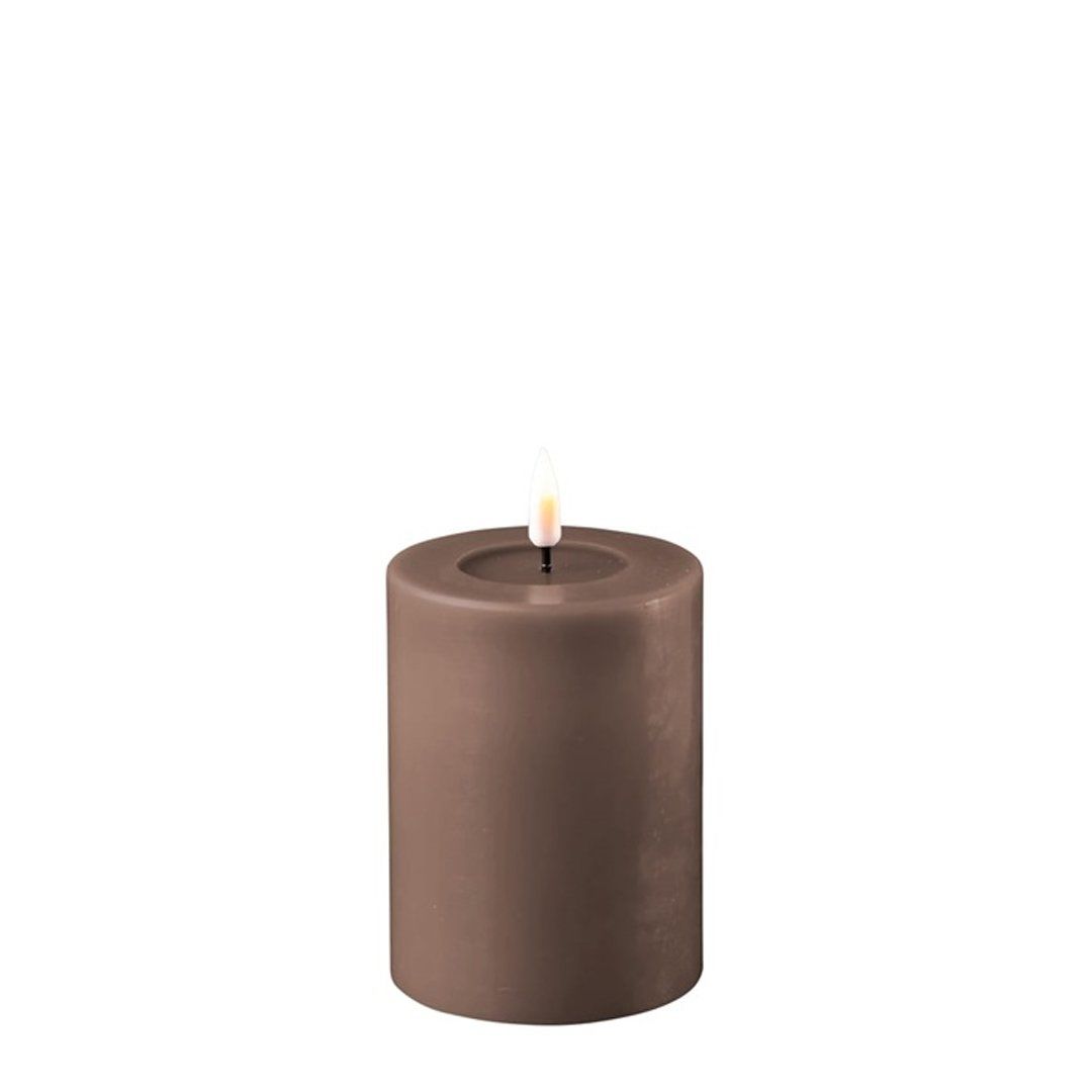 Moka Led Candle Brown 7,5X10 cm De Rf-0095
