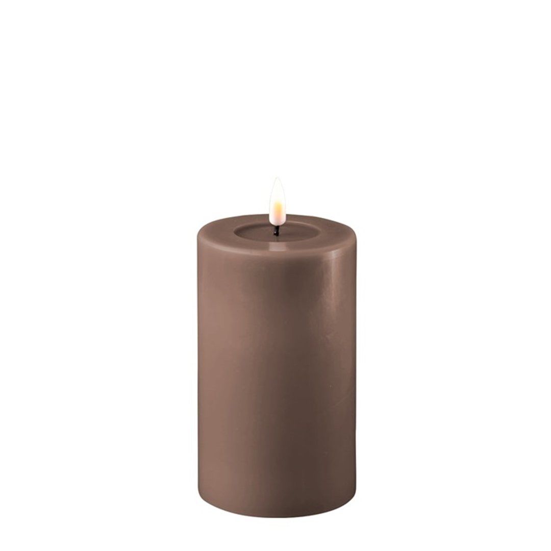 Moka Led Candle Brown 7,5X12,5 cm - De Rf-0096