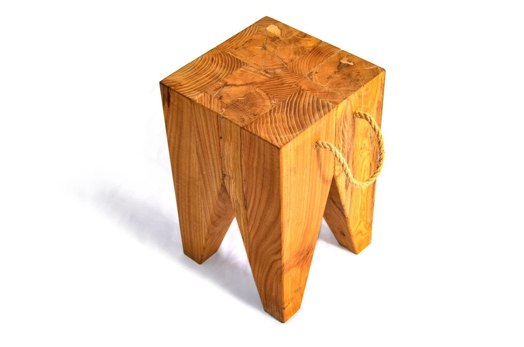 Pitholm Pine Wood Design Stool