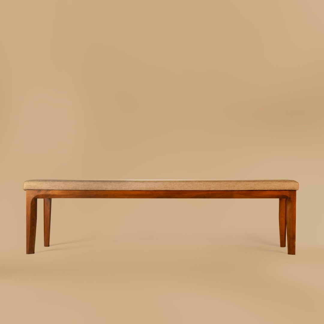 Parma Linen Fabric Wooden Bench