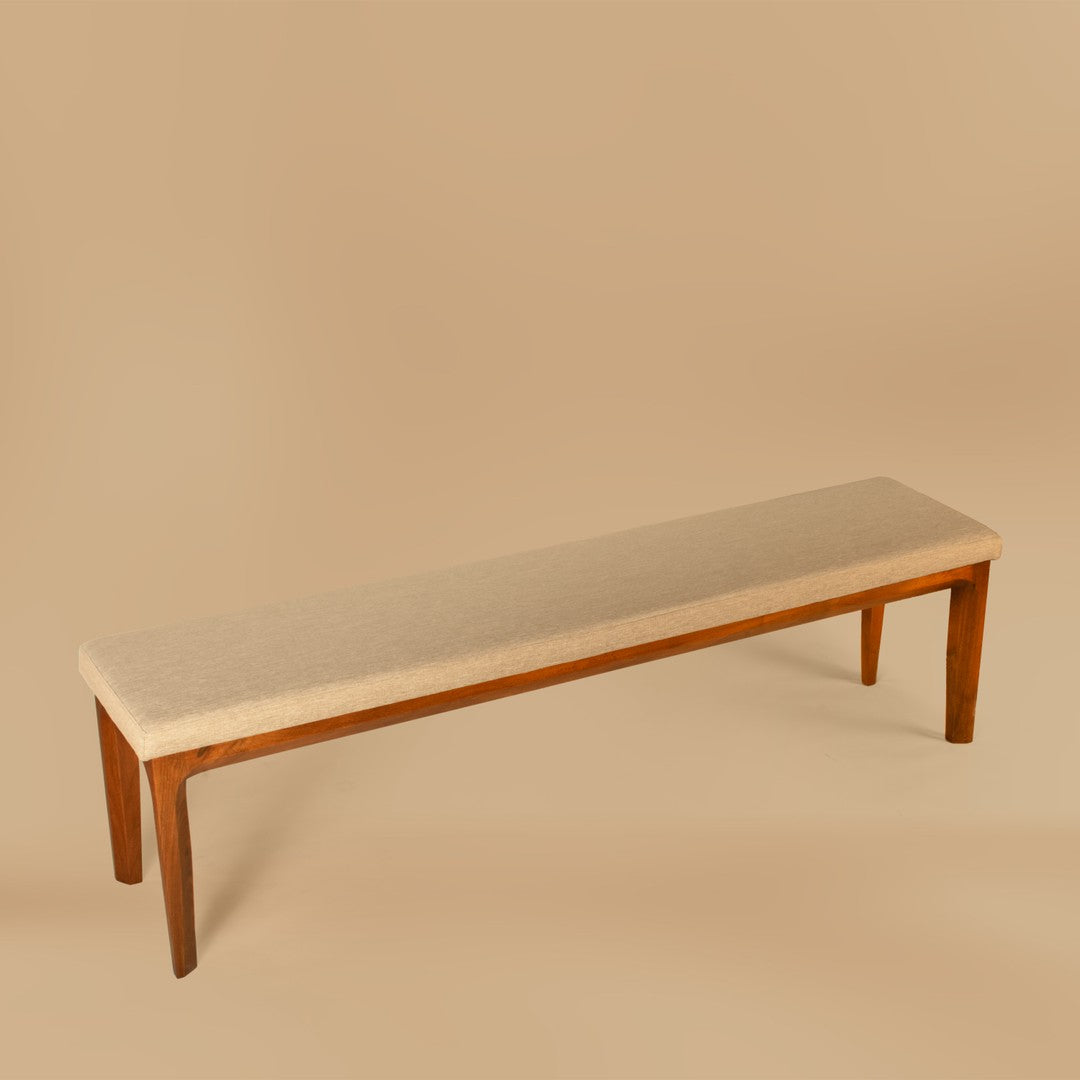 Parma Linen Fabric Wooden Bench
