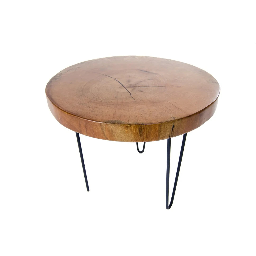 Soloma Beech Wood Coffee Table with Iron Legs