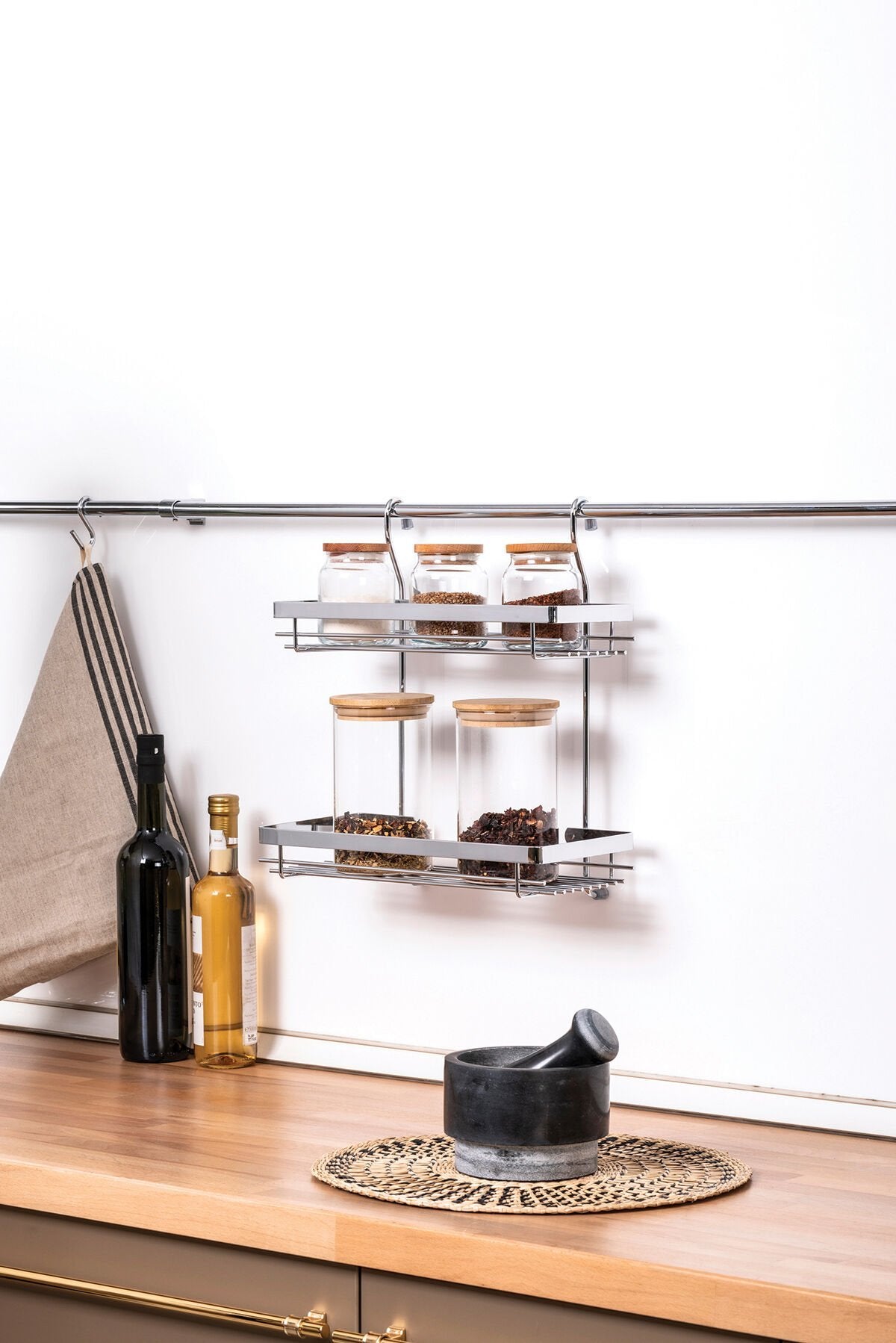 Small-Large Two-Shelf Spice Rack