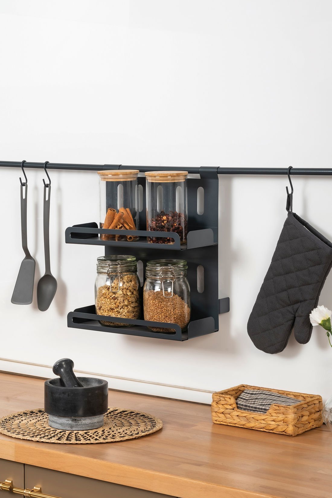 Futura Line Large Spice Rack with Two Shelves