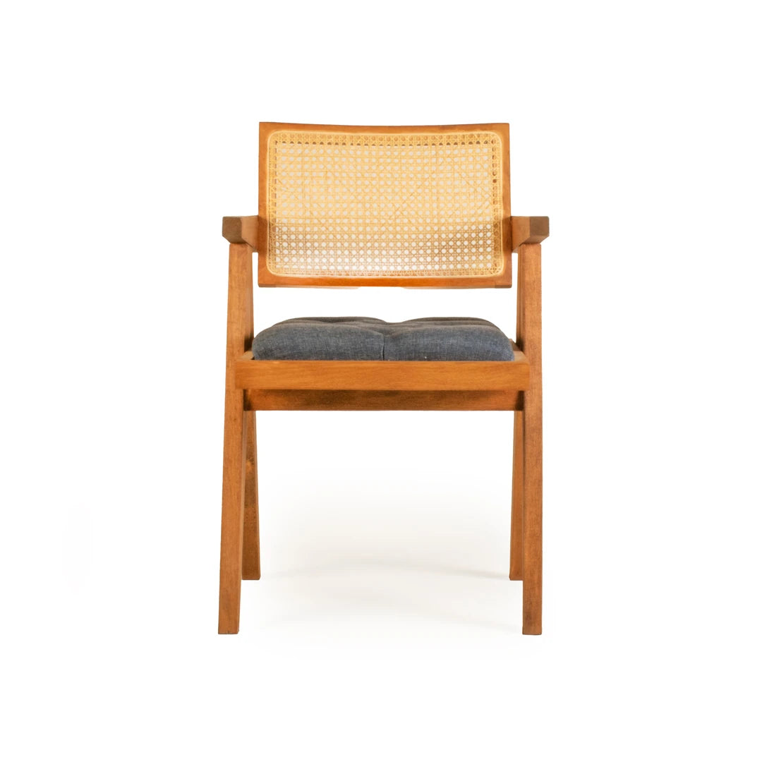 Vila Beech Wood Wooden Chair with Linen Fabric