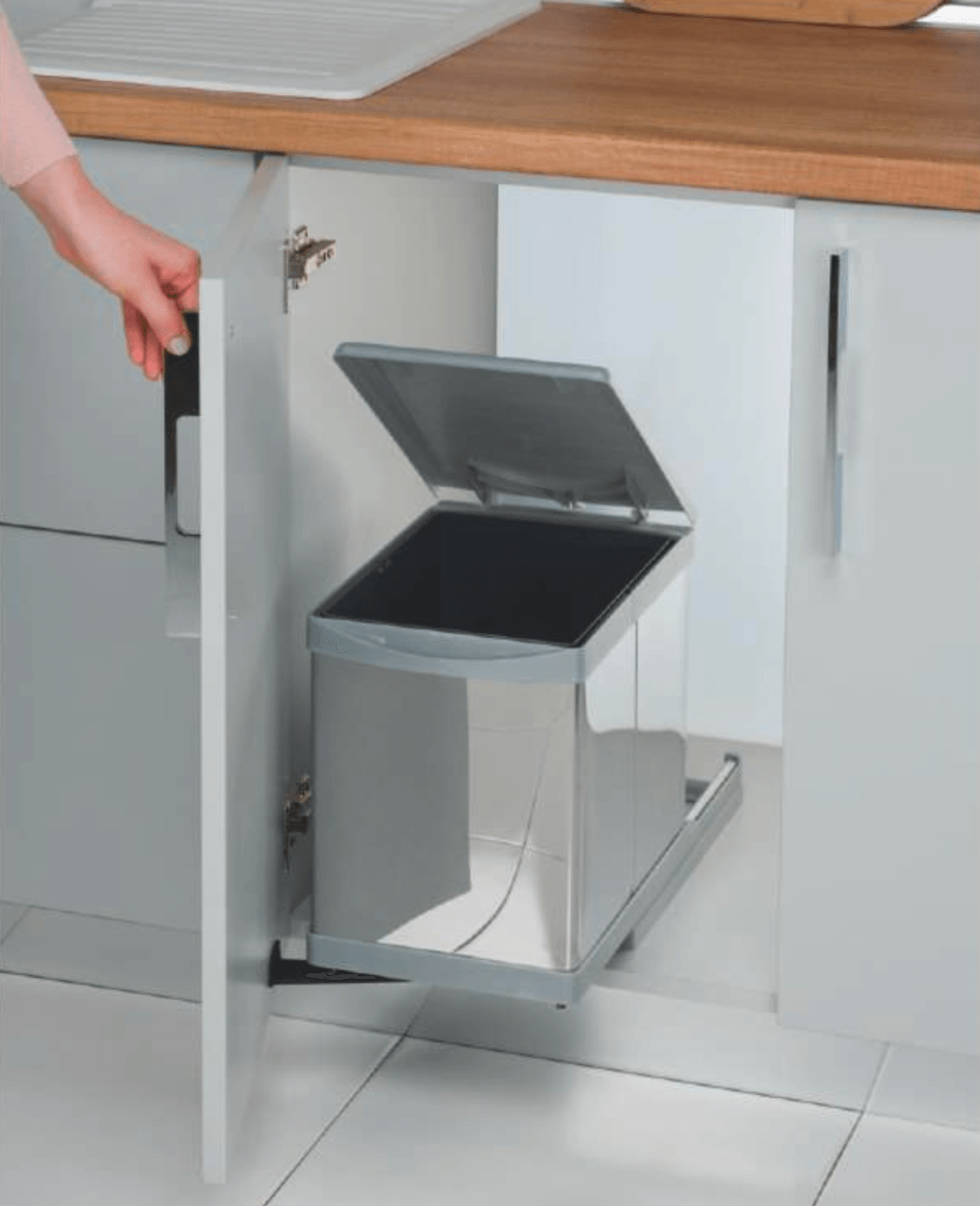 Toty 16 lt Automatic Opening Lid Rail Trash Can