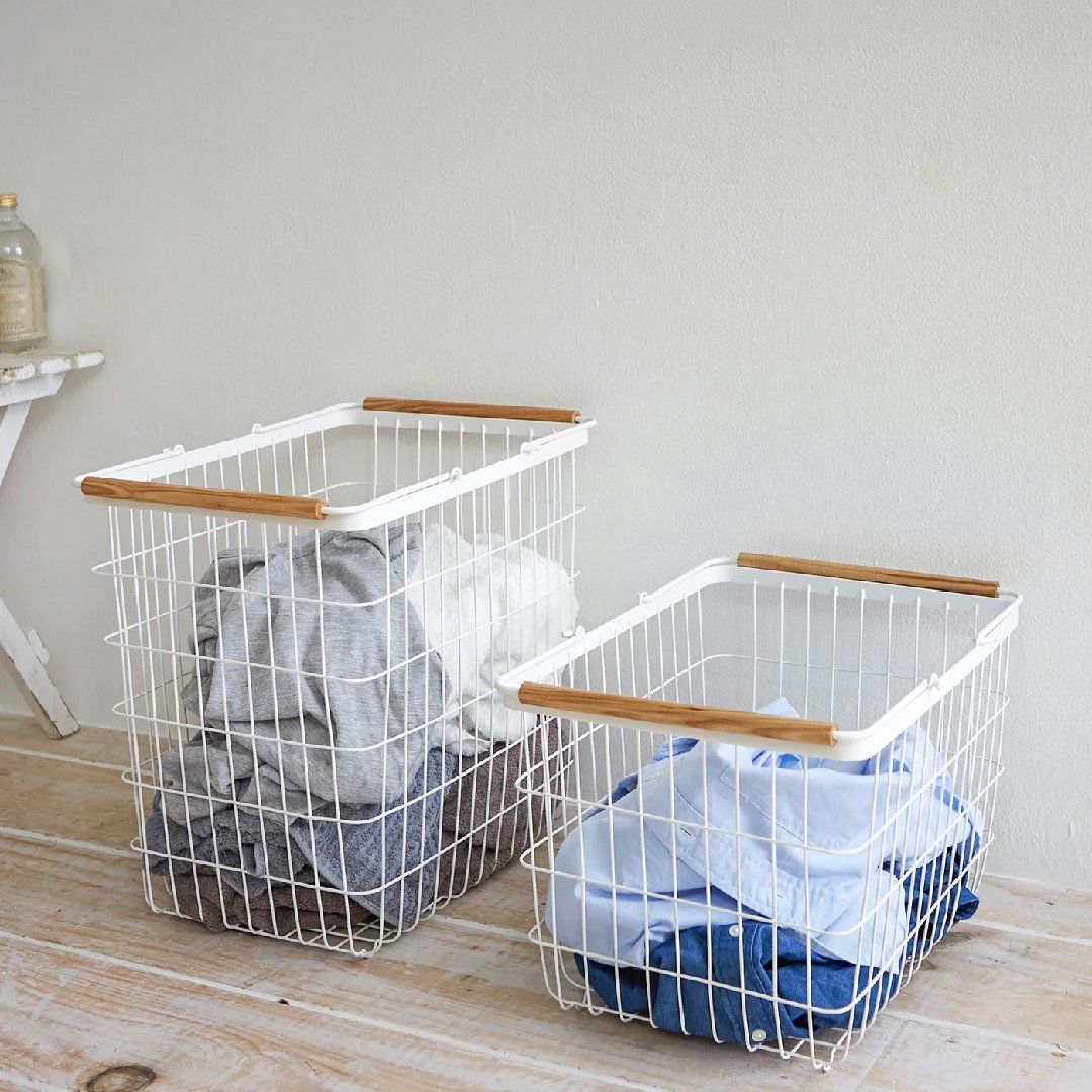 Laundry Basket Medium Size White