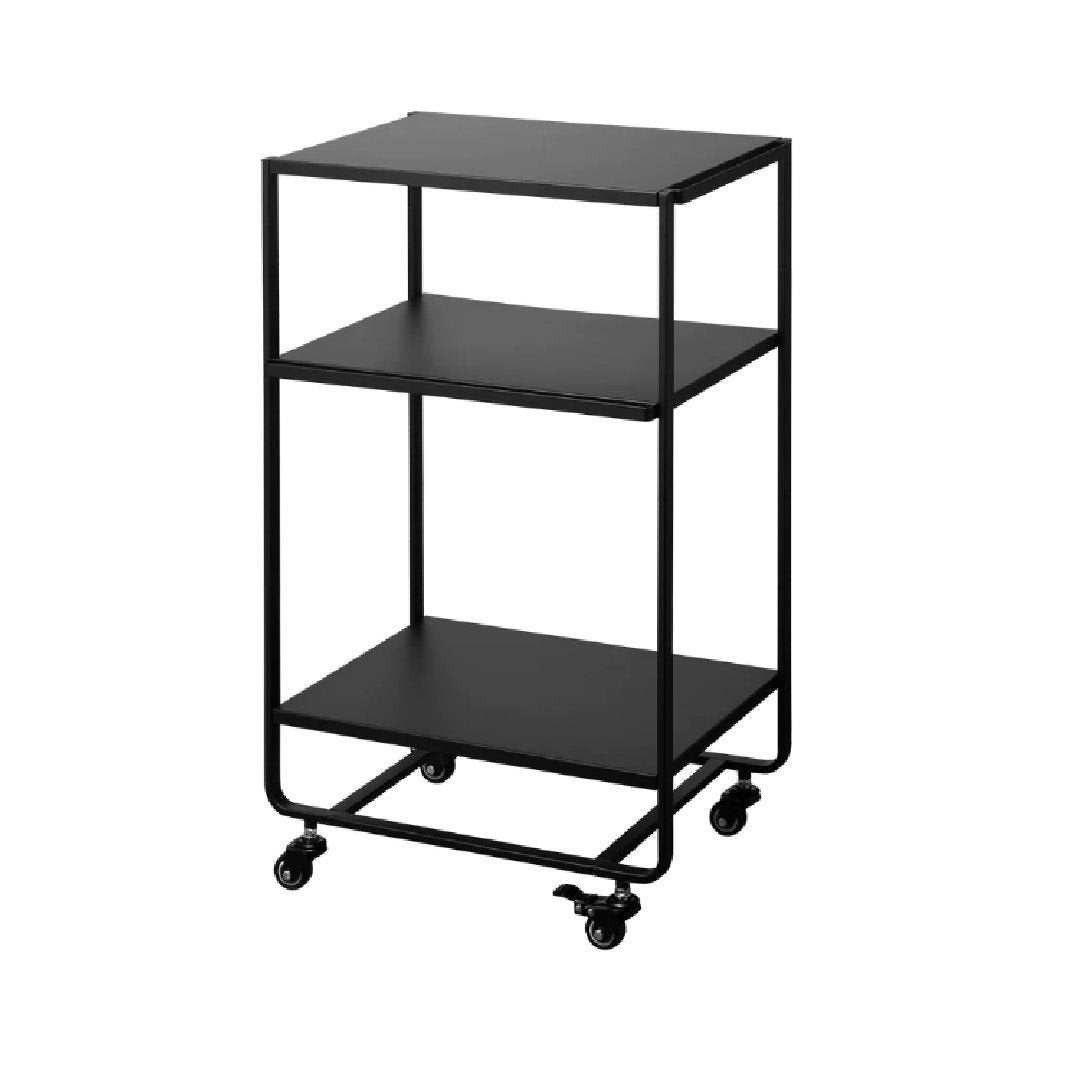 Tower 3 Tier Kitchen Trolley with Handle Black